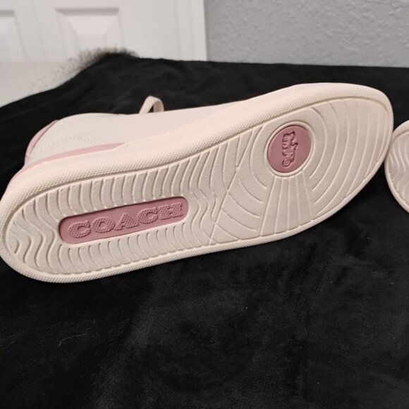 Coach Leather High Top Woman Sneakers Size 7.5 - Picture 8 of 10
